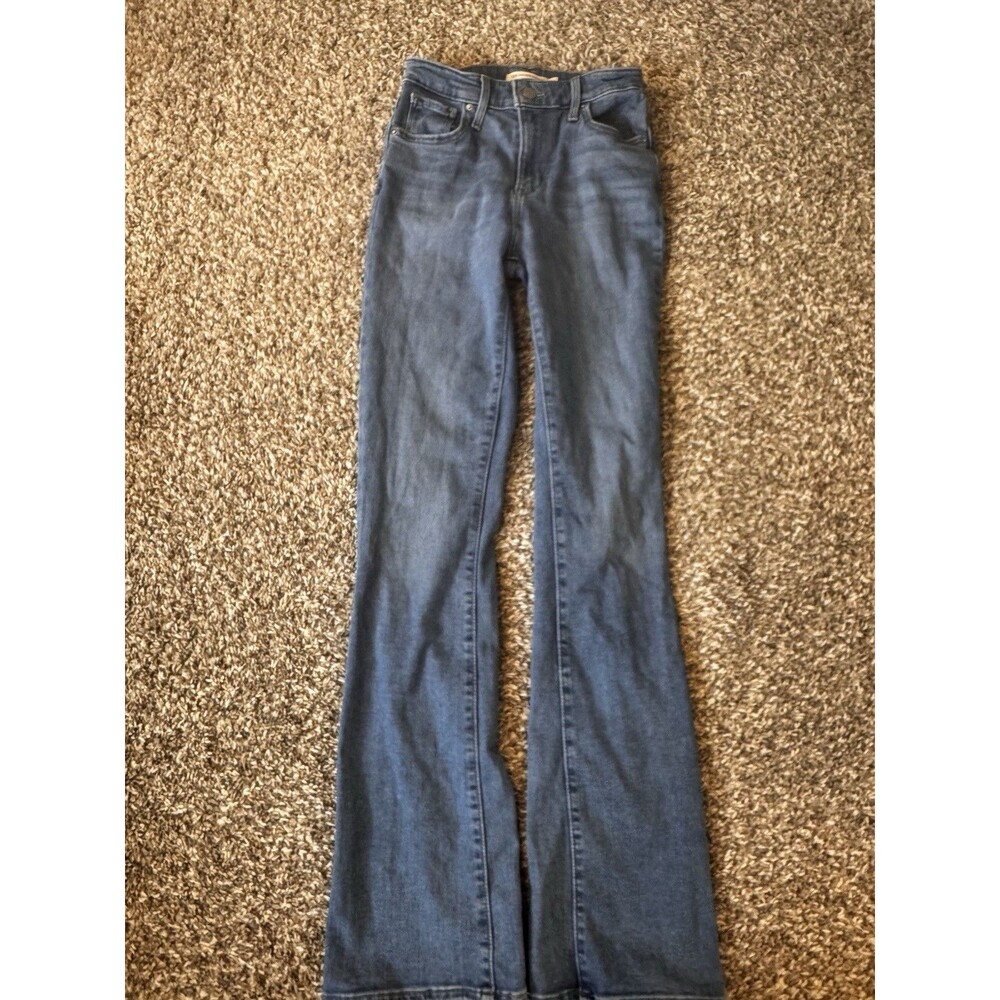 Levi’s 725 Women’s High Rise Bootcut Jeans W26 L32 Blue Stretch Denim